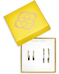 Kendra Scott 2-piece Thora & Colette 14k Yellow Gold-plated Nano Hoop Earrings Set