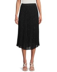 Wdny - Speckled Accordion Pleat Midi Skirt - Lyst