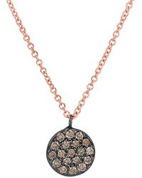 Meira T - 14k Two Tone Rose Gold & 0.22 Tcw Brown Diamond Pendant Necklace/18" - Lyst