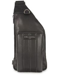 Karl Lagerfeld - Logo Leather Crossbody Bag - Lyst