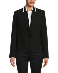 Karl Lagerfeld - Contrast Trim Single Breasted Blazer - Lyst