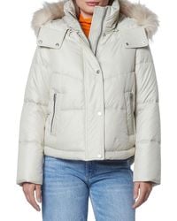 white mark knit midweight puffer jacket