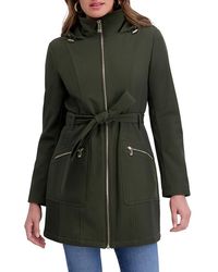 Kensie - Hood Belted Softshell Jacket - Lyst
