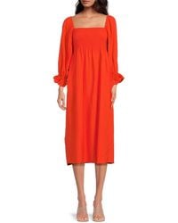 O.P.T - O. P.T Athena Smocked Midi Dress - Lyst