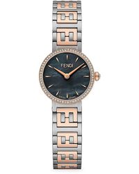 Fendi - 19Mm Stainless Steel, Mother Of Pearl & Diamond Bracelet Watch - Lyst