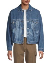 Opening Ceremony - School Girls Laser Graphic Denim Jacket - Lyst