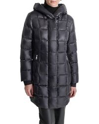 DKNY - Hooded Long-Sleeve Down Puffer Coat - Lyst