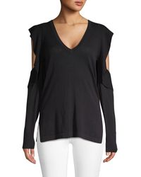 BCBGMAXAZRIA Emile Cold-shoulder Sweater - White