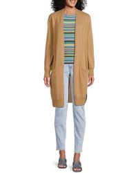 Amicale - Longline Open Front Cashmere Cardigan - Lyst