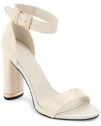 Karl Lagerfeld Ceris Ankle-loop Leather Sandals - White