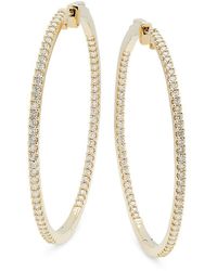 Saks Fifth Avenue - Saks Fifth Avenue 14k Yellow Gold & 2 Tcw Diamond Hoop Earrings - Lyst