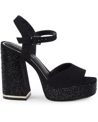 Kenneth Cole Dolly Embellished Platform Sandals - Black