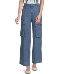 DKNY - High Rise Straight Cargo Jeans - Lyst
