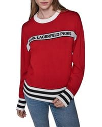 Karl Lagerfeld - Contrast Trim Logo Sweater - Lyst