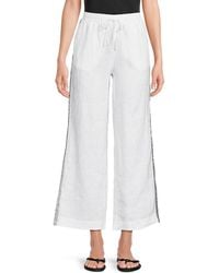 Saks Fifth Avenue - 100% Linen Sequin-Side Drawstring Pants - Lyst