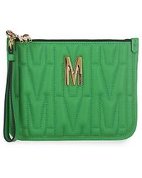 Moschino - Quilted Logo Wristlet Pouch - Lyst