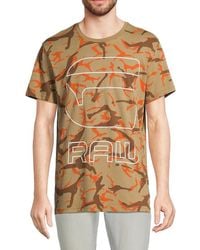G-Star - Camo Logo Crewneck T Shirt - Lyst