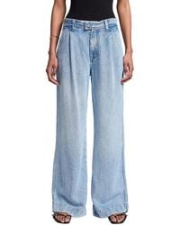 7 For All Mankind - Pleated Denim Wide-leg Jeans - Lyst