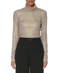 Walter Baker - Evanna Ribbed Metallic Silk Blend Top - Lyst