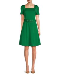 Donna Ricco - Belted Fit & Flare Dress - Lyst