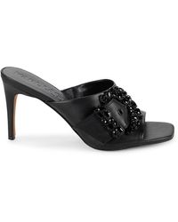 Karl Lagerfeld - Quentin Embellished Leather Sandals - Lyst
