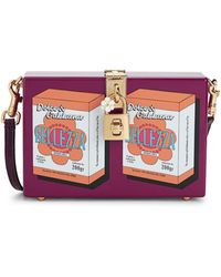 Dolce & Gabbana Dolce Box Clutch In Printed Lacquered Wood - Purple