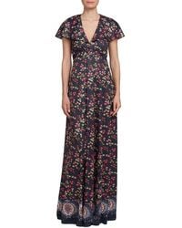 Etro - Berry Print Flutter Gown - Lyst