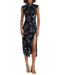 Ramy Brook - Hallie Patterned Velvet Midi-Dress - Lyst