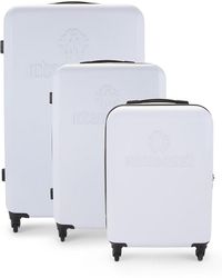 Roberto Cavalli Logo Embossed Hard Shell Spinner 3-piece Luggage Set - White