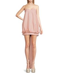 Valentino - Bow Blouson Virgin Wool & Silk Mini Dress - Lyst