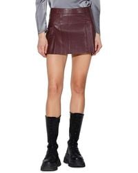 Walter Baker - Izzie Pleated Stretch Leather Mini Skirt - Lyst