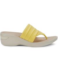 Bzees Dallas Pleated Wedge Sandals - Yellow