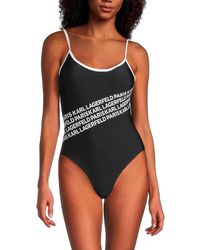 Karl Lagerfeld - Logo One-Piece Swimsuit - Lyst