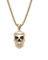 Effy - 14k Yellow Goldplated Sterling Silver & Black Spinel Skull Pendant Necklace - Lyst