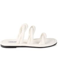 steve madden flat sandals white