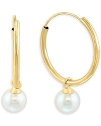 Saks Fifth Avenue - 14K & Freshwater Pearl Drop Earrings - Lyst