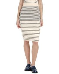 ATM - Striped Rib Cotton & Silk Midi-Skirt - Lyst