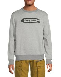 G-Star RAW - Heathered Logo Graphic Sweatshirt - Lyst