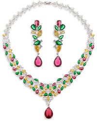 Eye Candy LA - The Luxe Kate Silvertone & Crystal Necklace & Earrings Set - Lyst