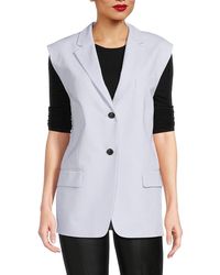Theory - Boxy Twill Vest - Lyst
