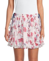 Endless Rose - Floral-print Ruffle Mini Skirt - Lyst