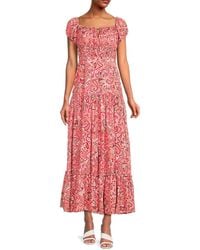 AREA STARS - Gisele Floral & Paisley Maxi Dress - Lyst