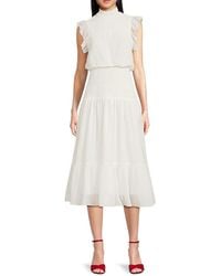 AREA STARS - Ruched Sleeve Midi-dress - Lyst