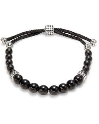 Esquire - Stainless Steel & Agate Bolo Beaded Bracelet - Lyst