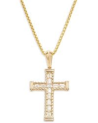 Effy - 14k Yellow Gold & 0.67 Tcw Diamond Cross Pendant Necklace - Lyst
