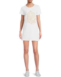 Roberto Cavalli - Logo Stretch Cotton T-Shirt Dress - Lyst