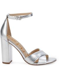 Sam Edelman Yancy Block-heel Crossover Sandals - Metallic