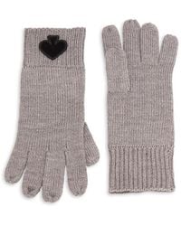 Kate Spade - Ribbed Logo Knit Gloves - Lyst