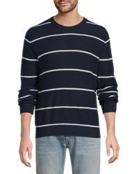Bruno Magli - Striped Cotton-Blend Sweater - Lyst