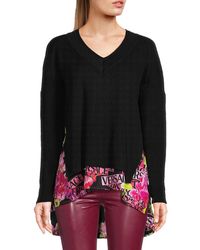 Versace - Wool & Silk High Low Sweater - Lyst